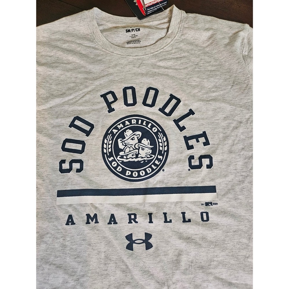 Under Armour T-Shirt Mens Small Gray Amarillo Sod Poodles MiLB Baseball Tee - Picture 2 of 8